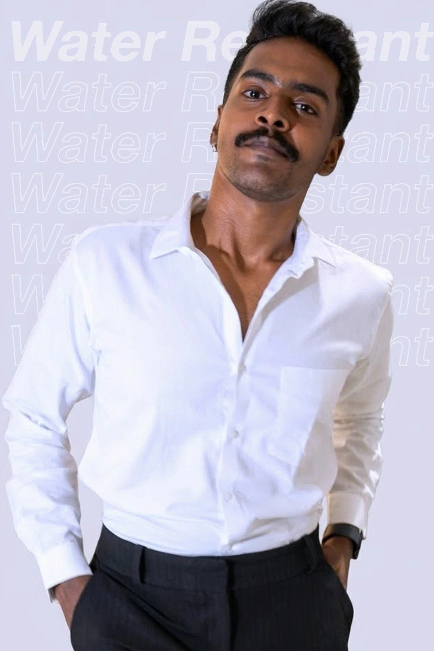 White Workflow Water Resistant Solid Shirt