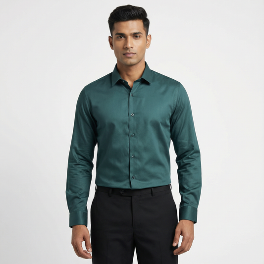 Workflow Cotton Satin Solid Shirt
