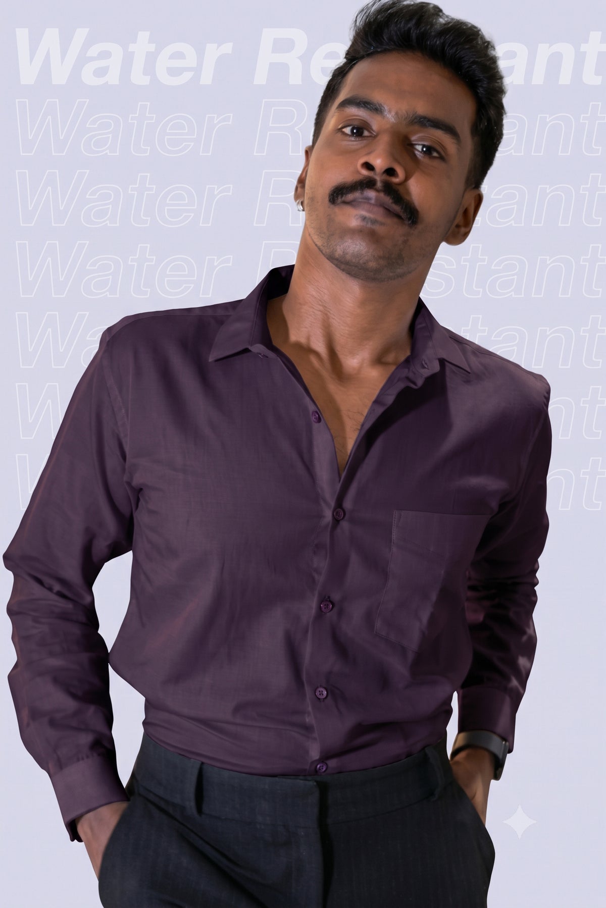 Workflow Water Resistant Solid Shirt - Purple