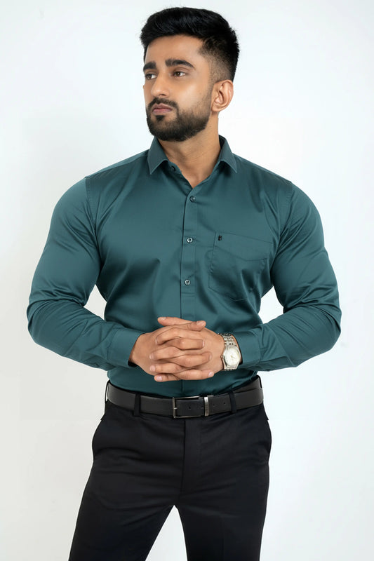 Workflow Cotton Satin Solid Shirt