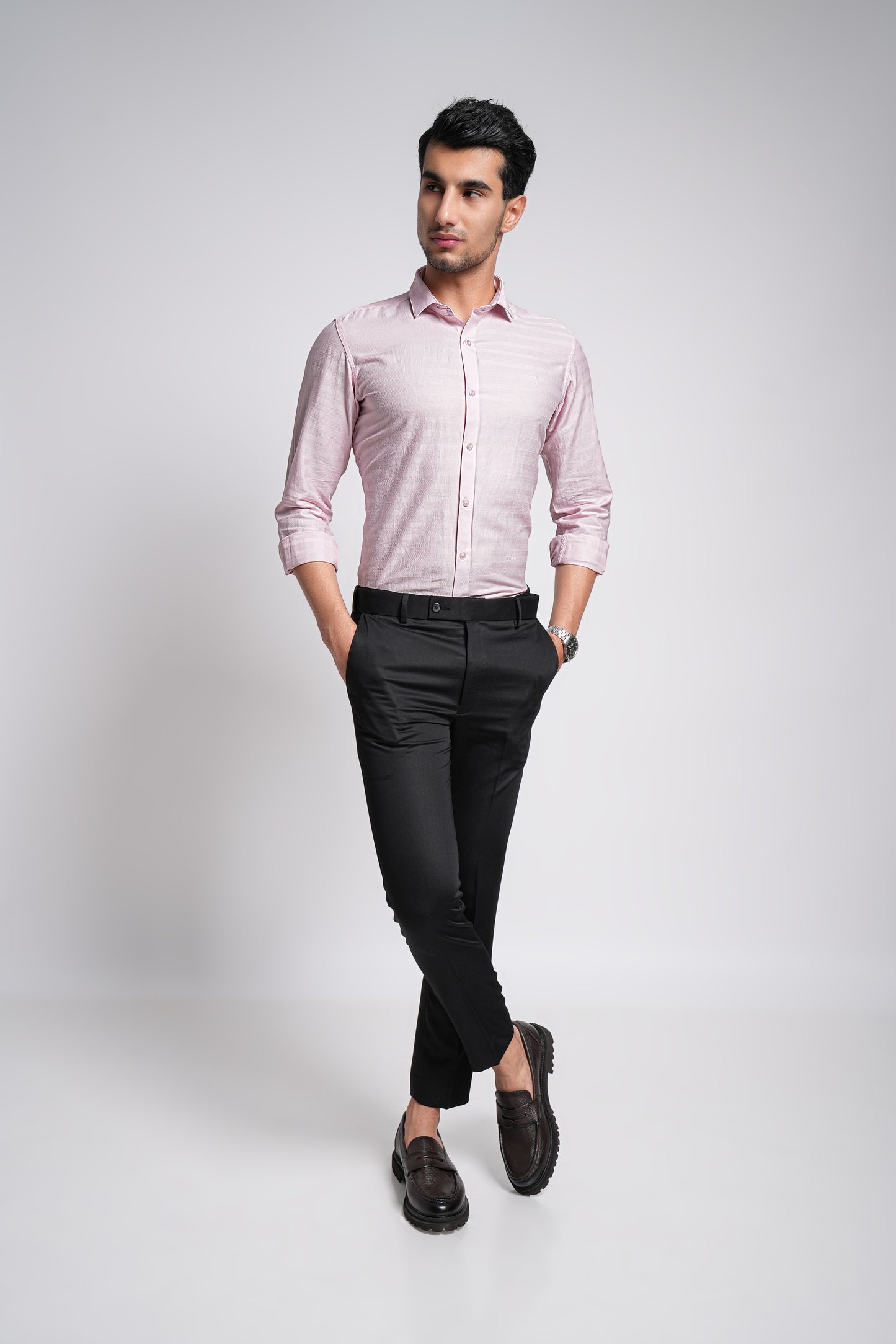 Light Hot Pink Workflow Cotton Solid Shirt - 7890