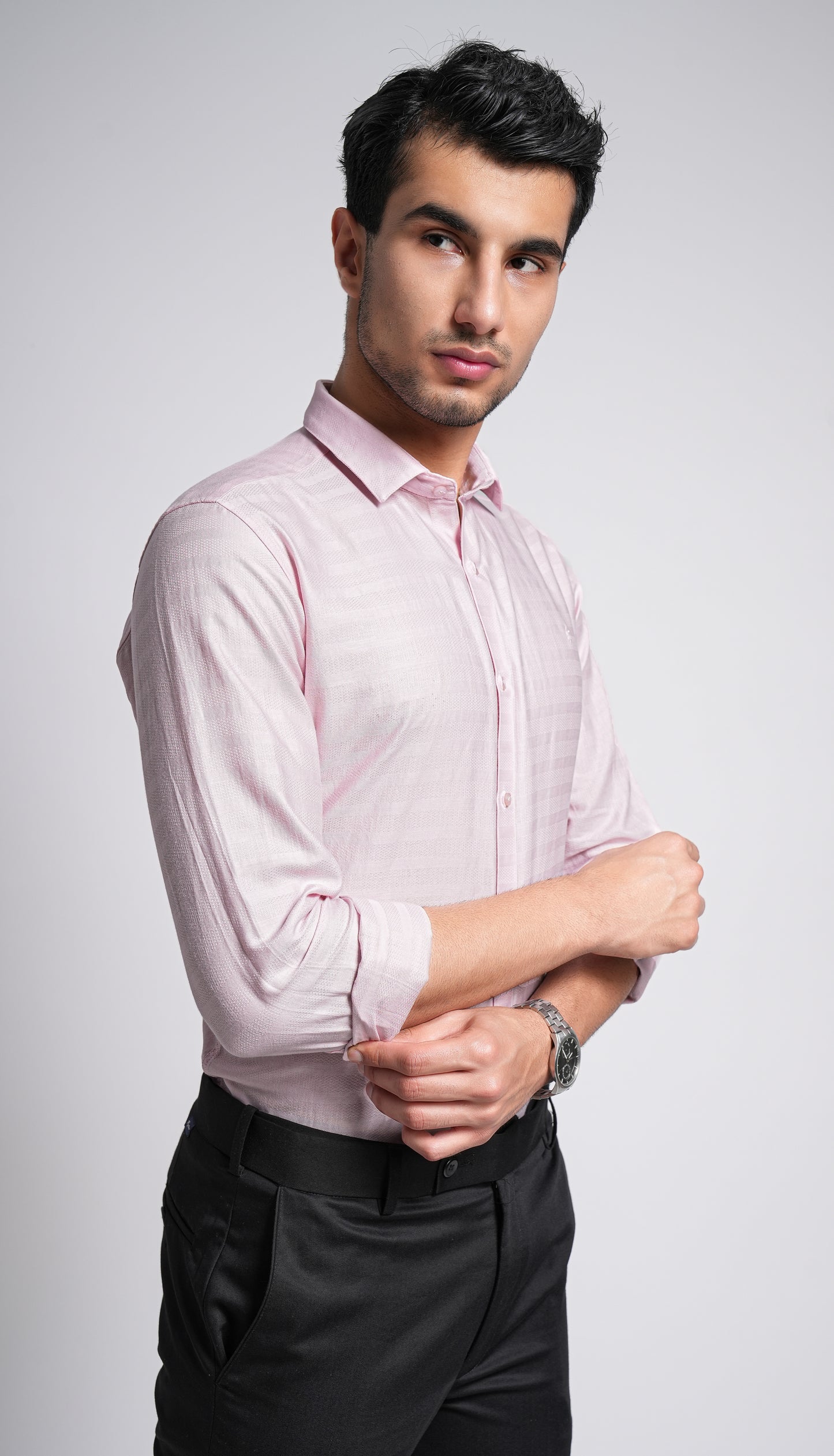 Light Hot Pink Workflow Cotton Solid Shirt - 7890