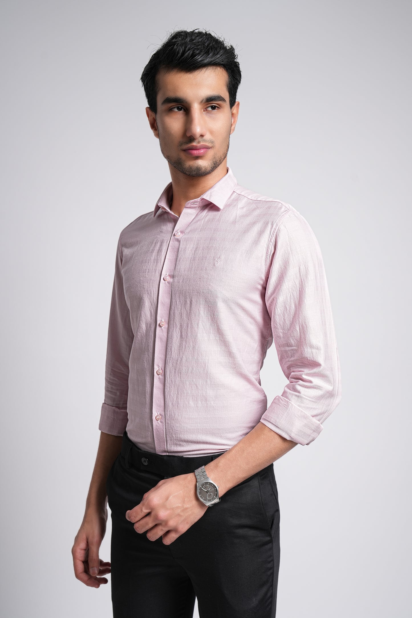 Light Hot Pink Workflow Cotton Solid Shirt - 7890