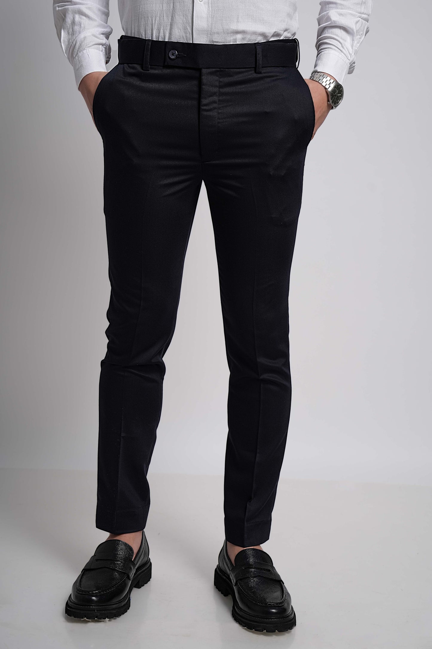 Slim Fit Signature Cotton Trousers for Men – Modern & Sophisticated