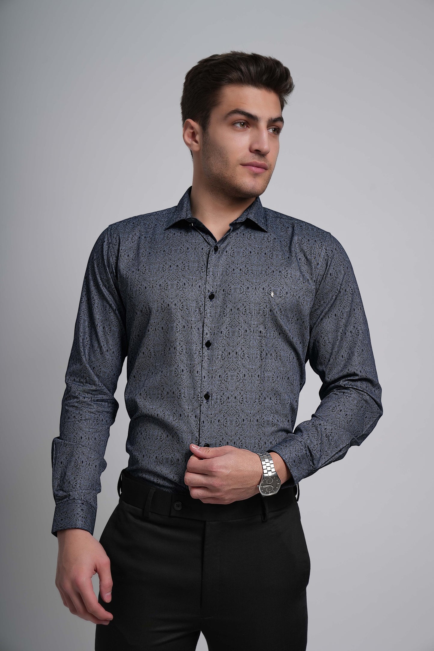 Blue Workflow Cotton Checks Shirt - 8233