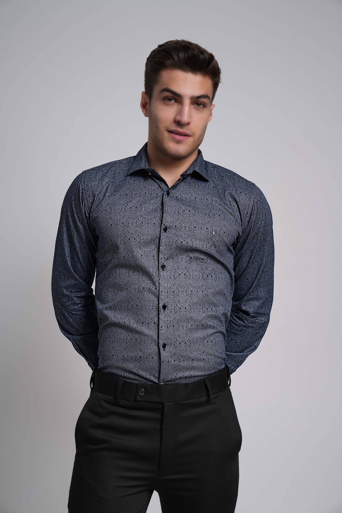 Blue Workflow Cotton Checks Shirt - 8233