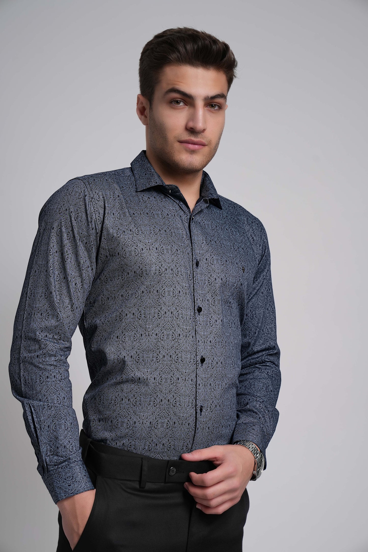 Blue Workflow Cotton Checks Shirt - 8233