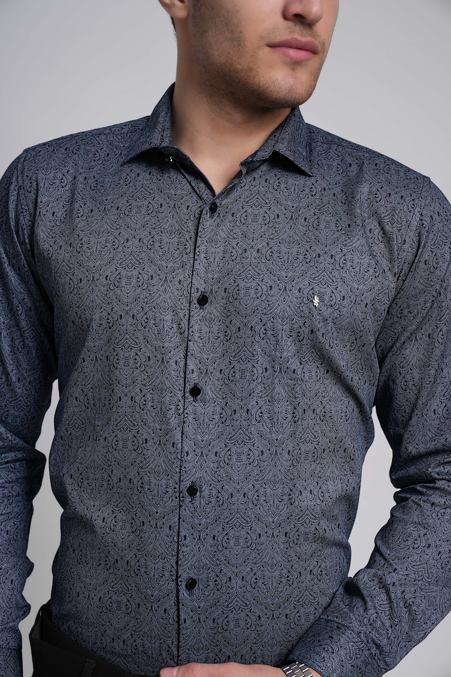 Blue Workflow Cotton Checks Shirt - 8233
