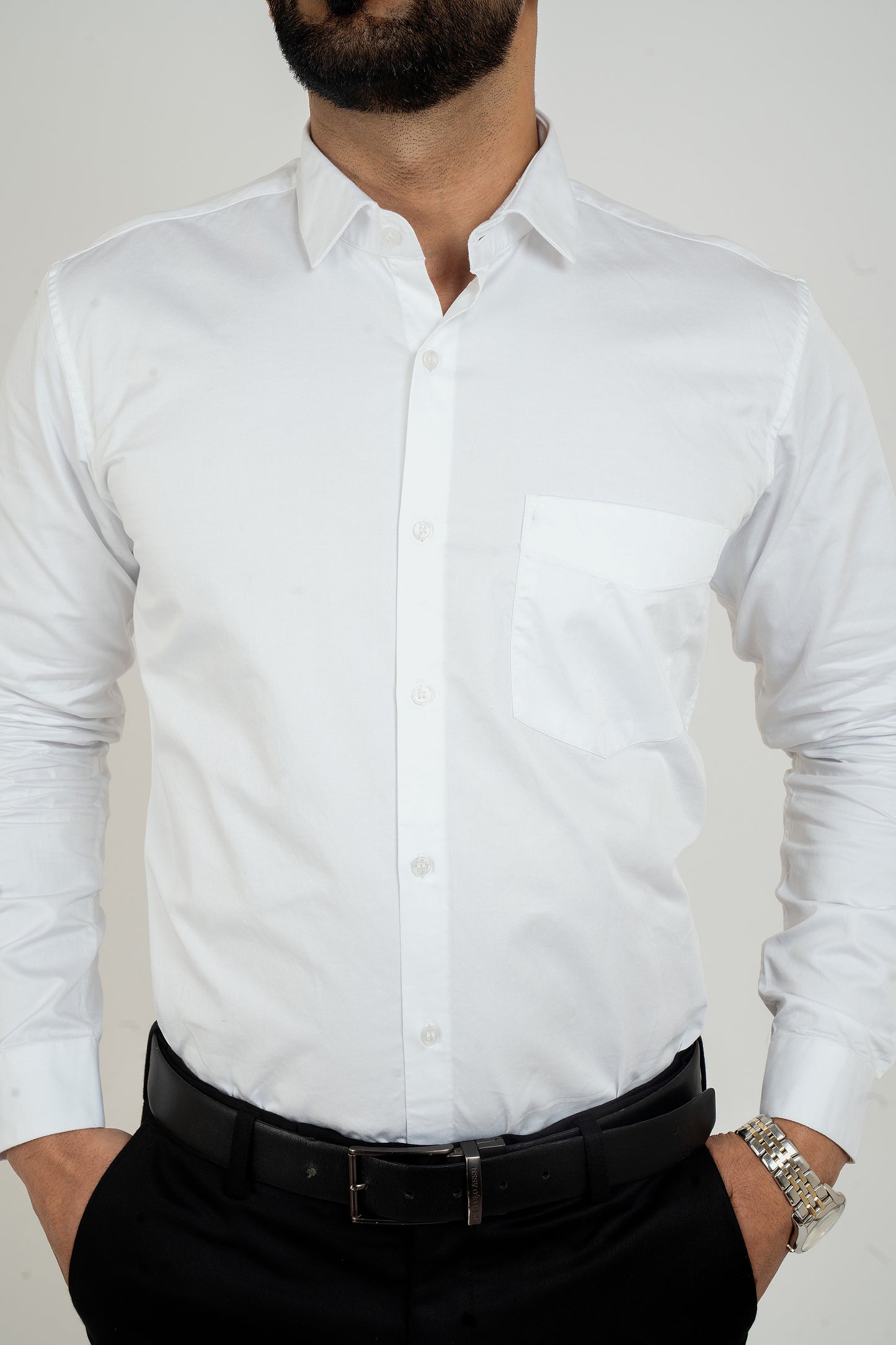 White Workflow Water Resistant Solid Shirt