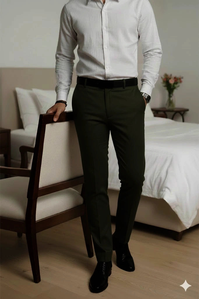 Workflow Pants - Dark Mehandi (2 Way Stretch Band)
