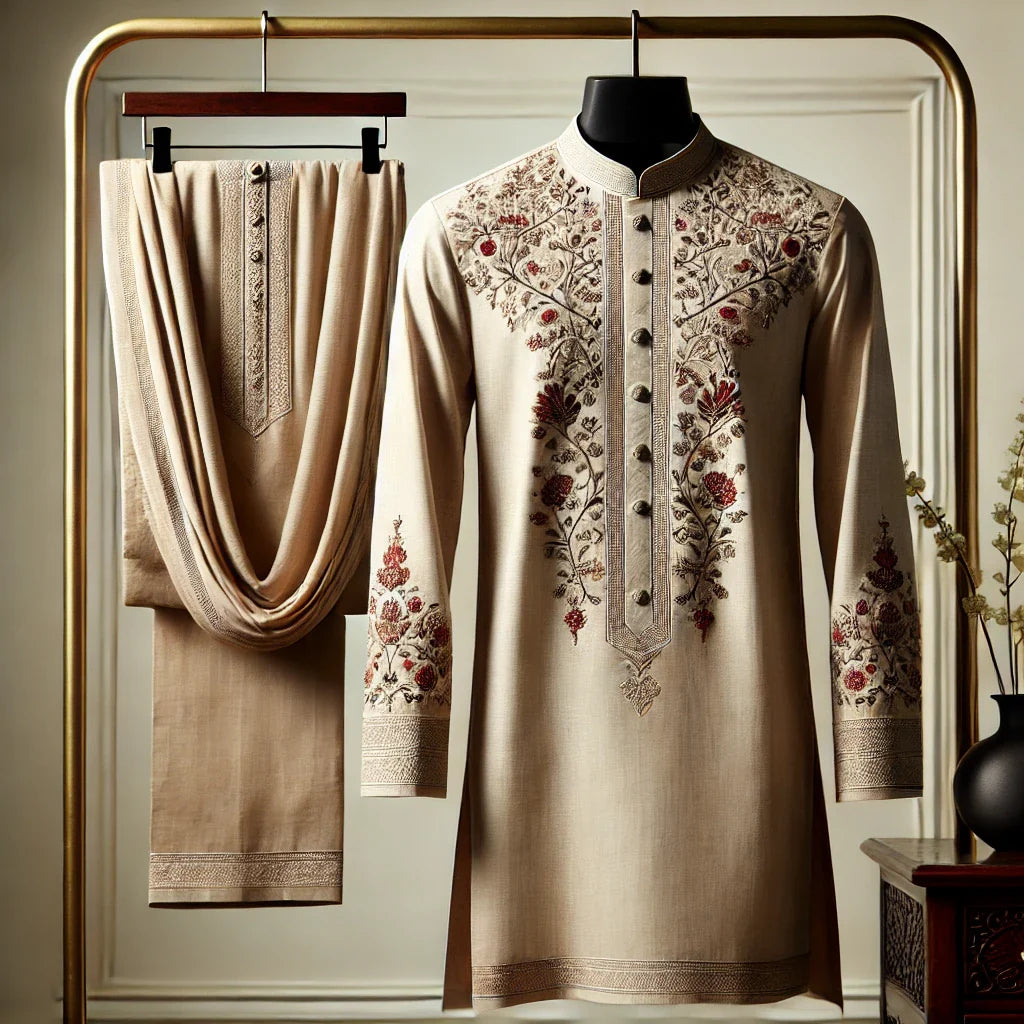 Long Kurta with Polo Pants Pajama