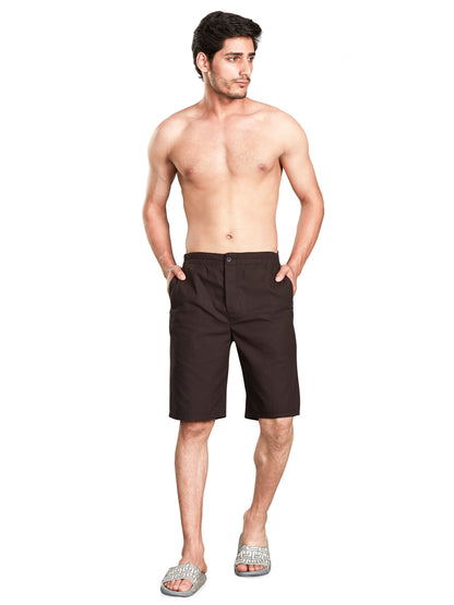 Brown 3/4th Shorts For Men