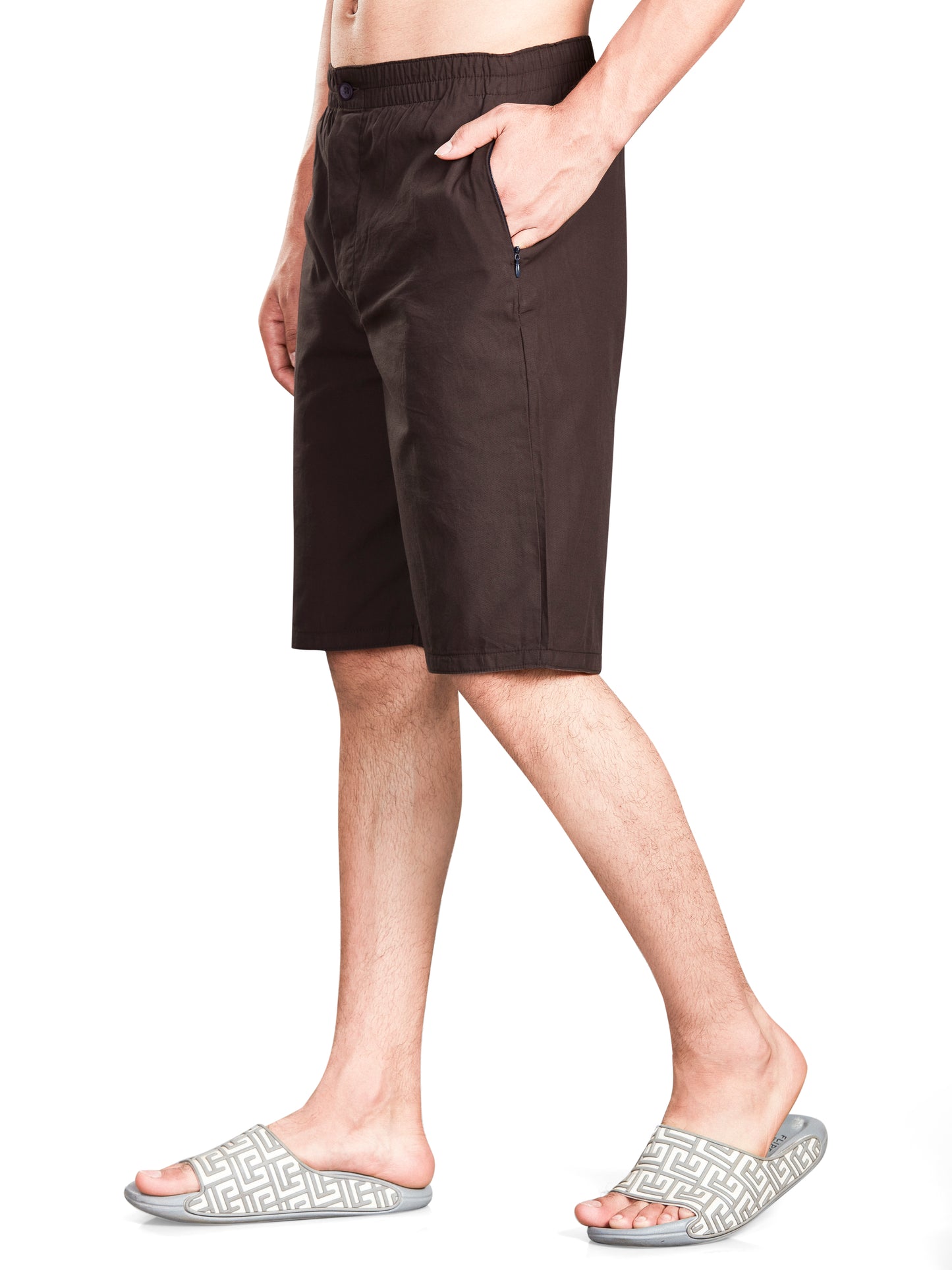 Brown 3/4th Shorts For Men