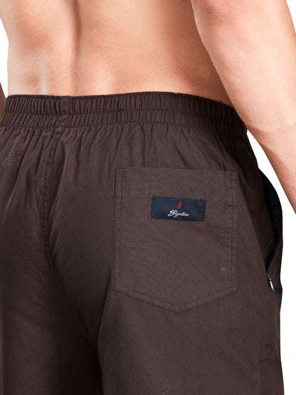 Brown 3/4th Shorts For Men