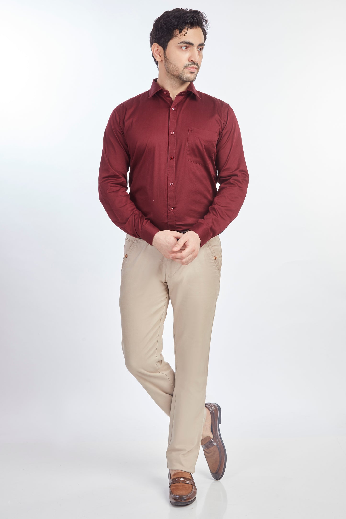 Maroon Satin Shirt