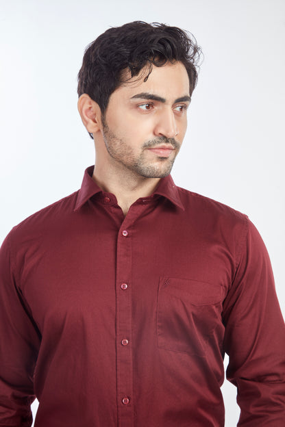 Maroon Satin Shirt