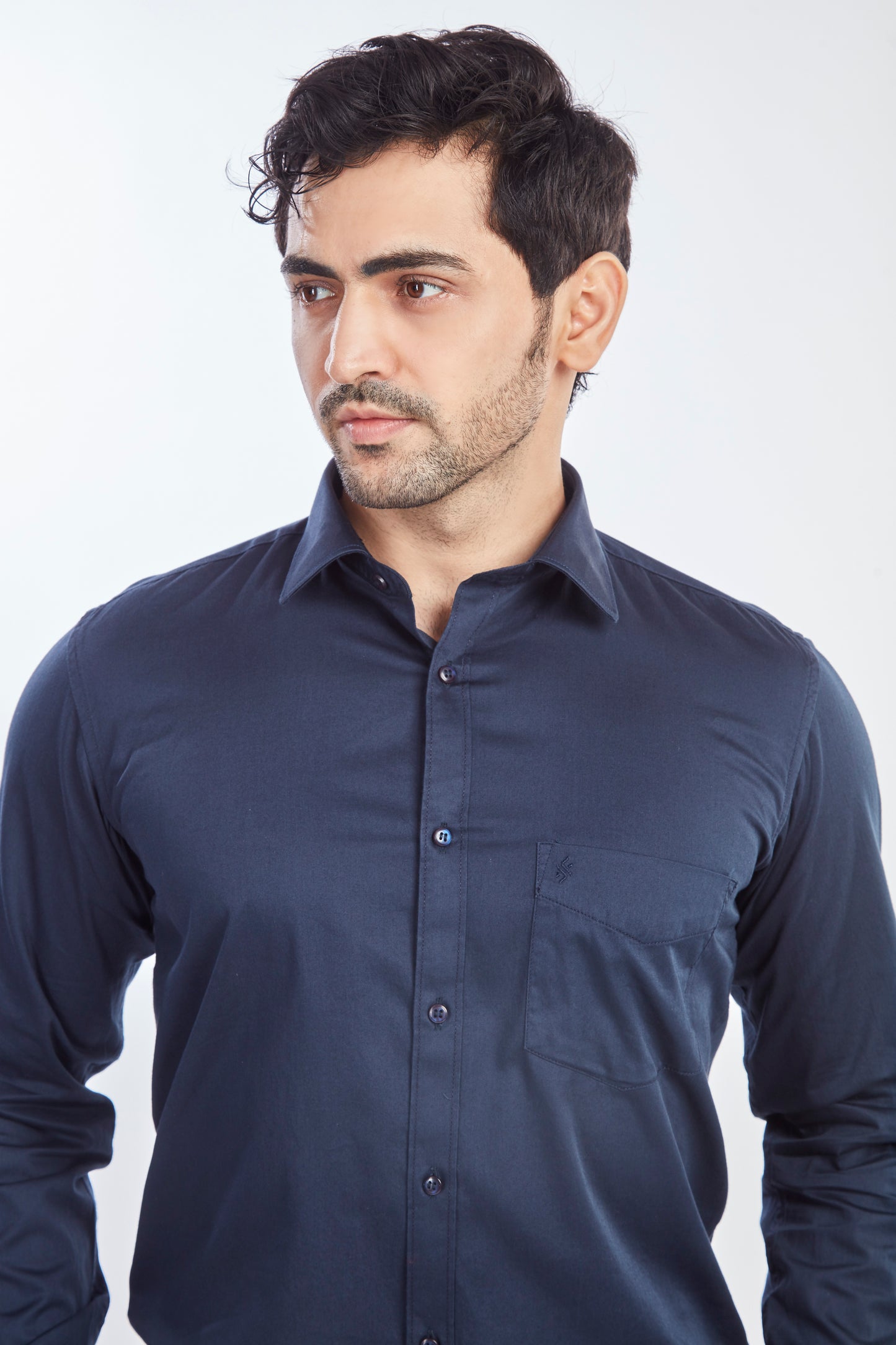 Navy Blue Satin shirt