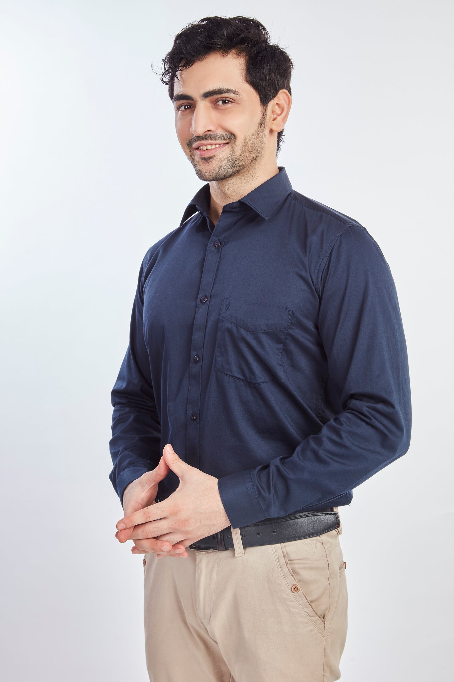 Navy Blue Satin shirt