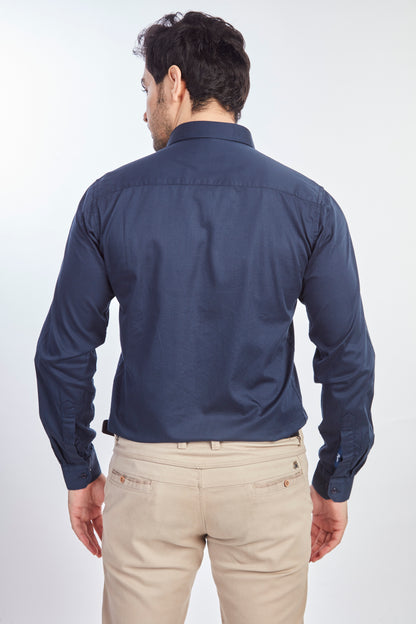 Navy Blue Satin shirt