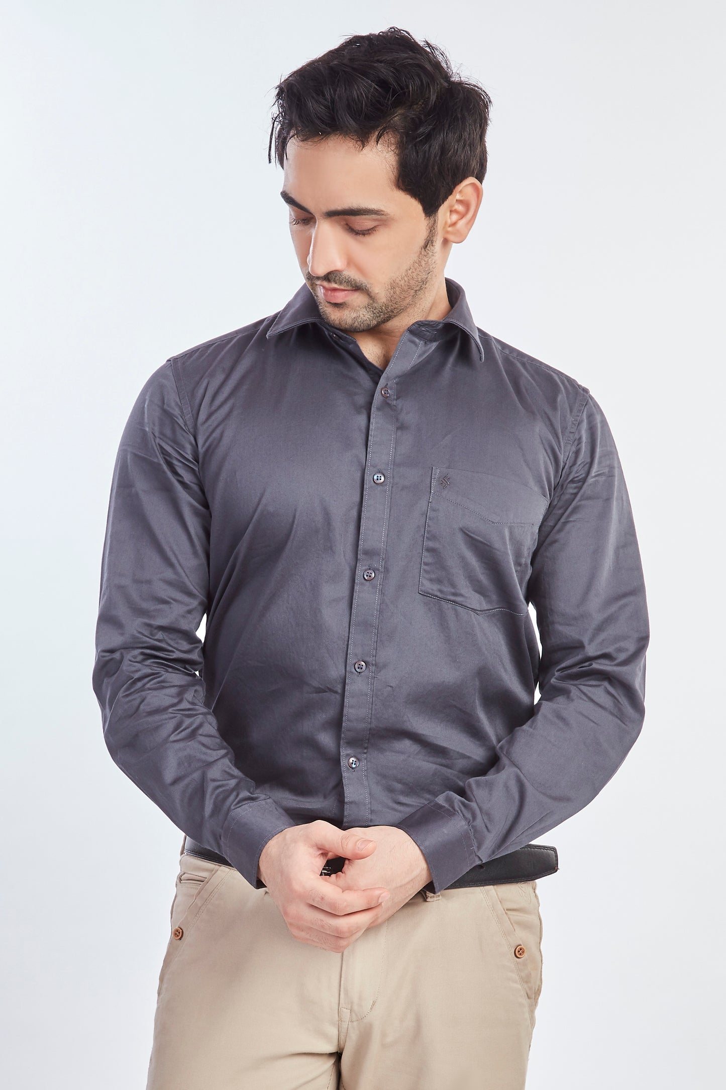 Light Grey Satin Shirt