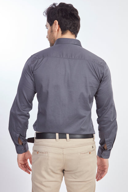 Light Grey Satin Shirt