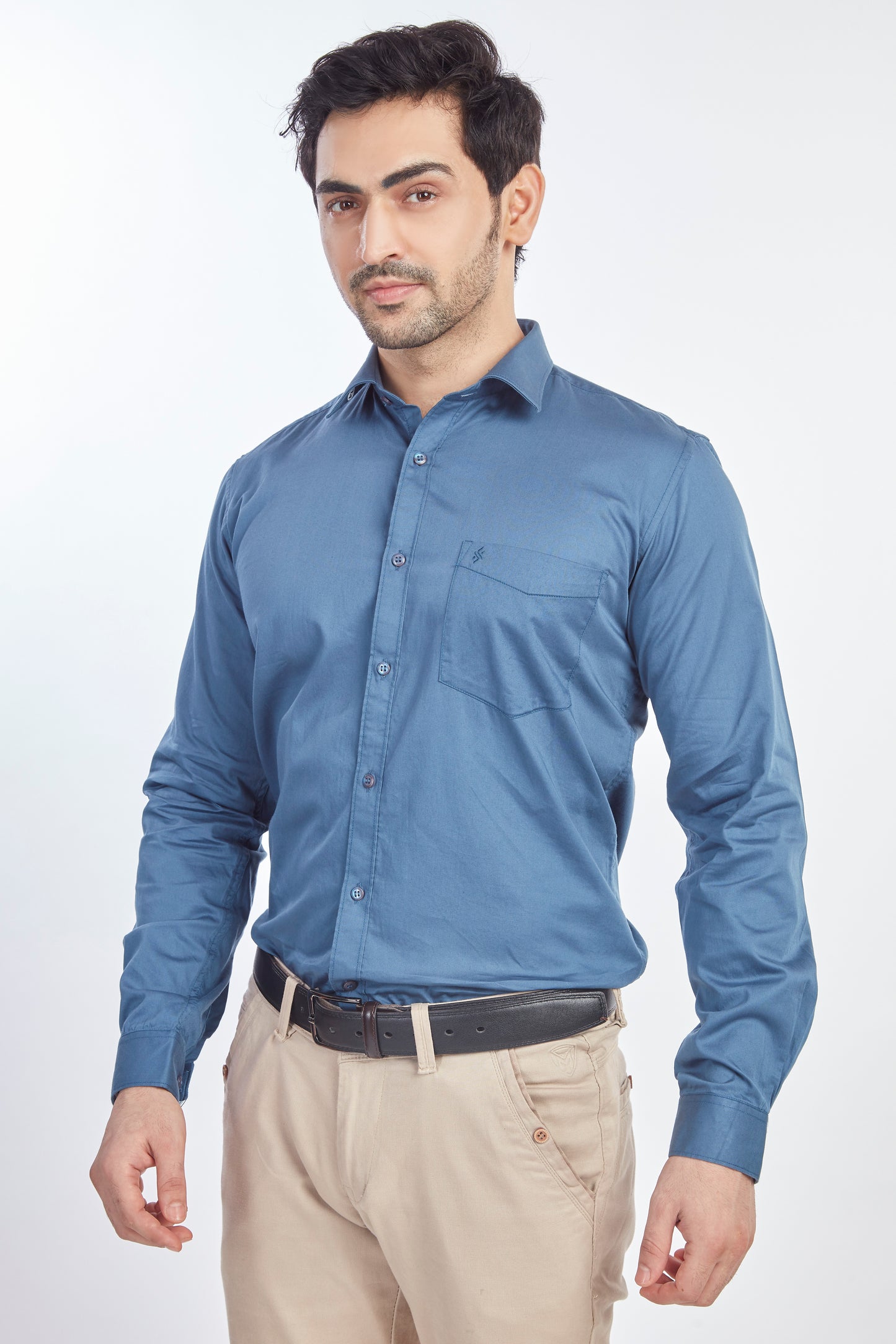 Blue Satin Shirt