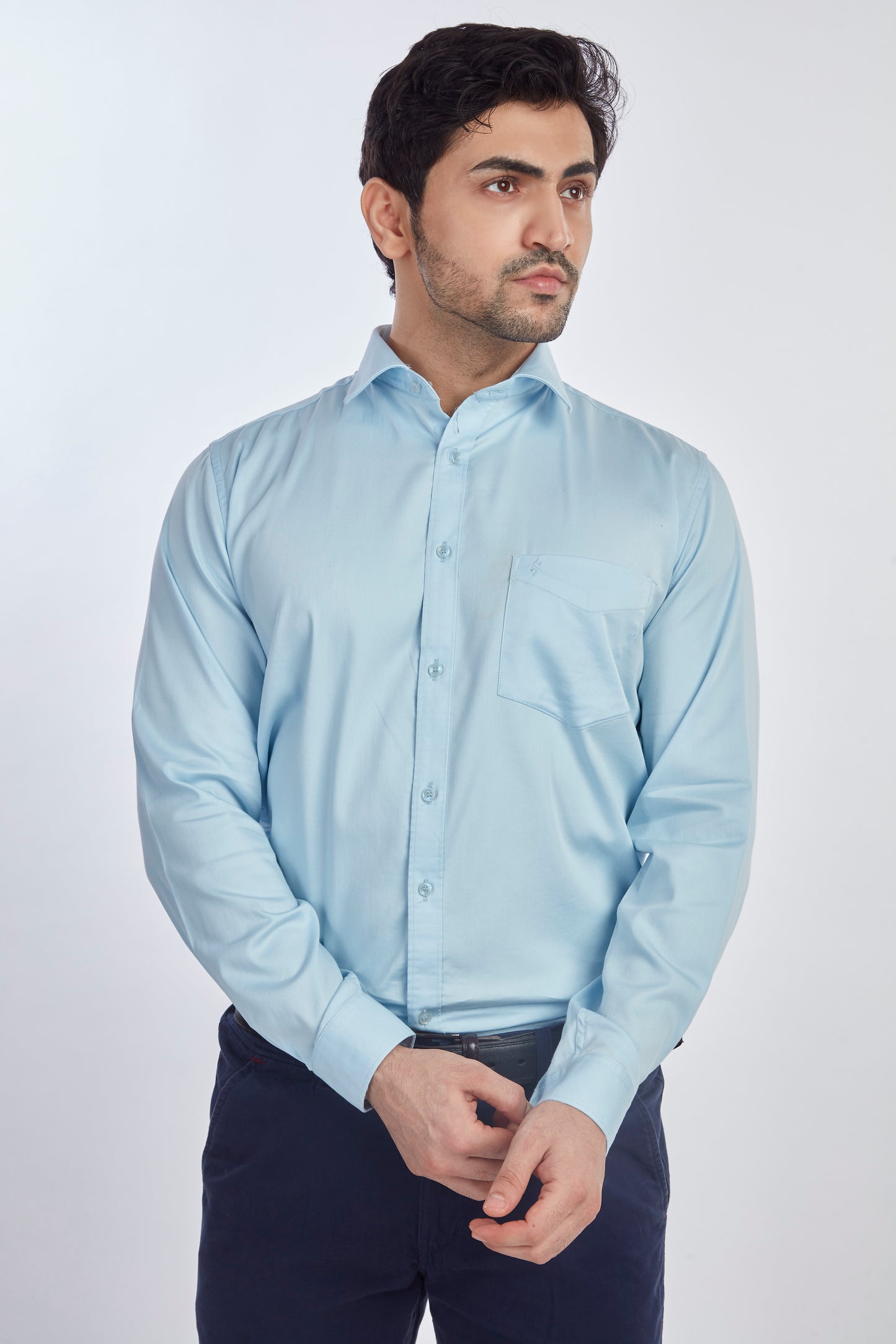 Sky blue Satin Shirt