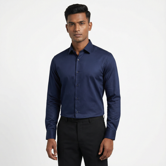 Workflow Cotton Satin Solid Shirt