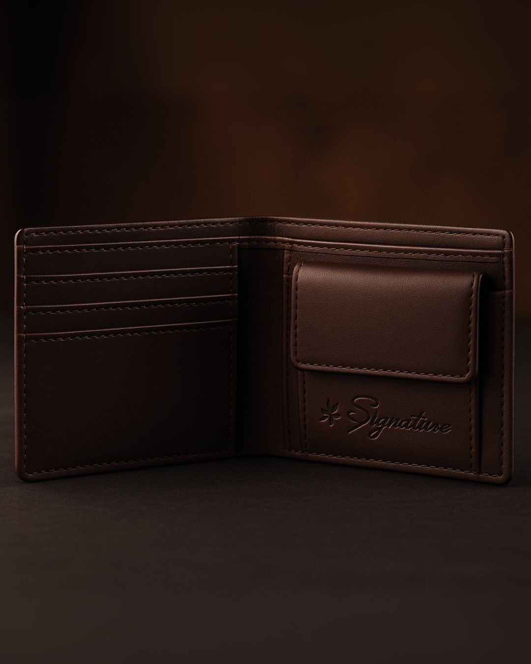 Men Brown Textured Two Fold Wallet