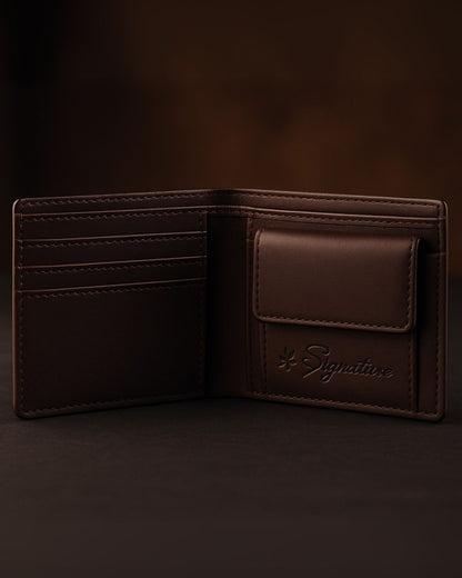 Men Brown Textured Two Fold Wallet