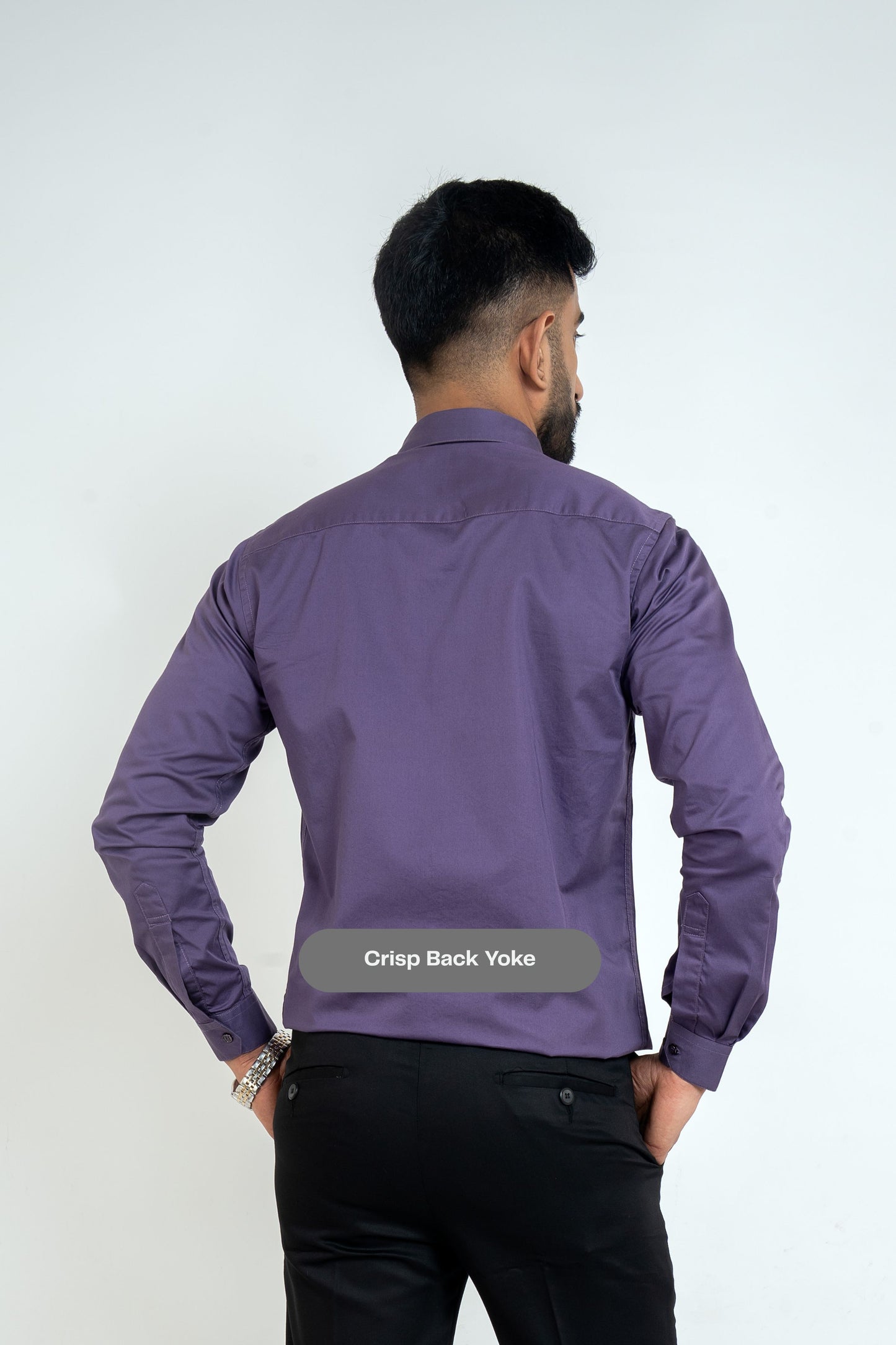 Twilight Purple Workflow Cotton Satin Solid Shirt