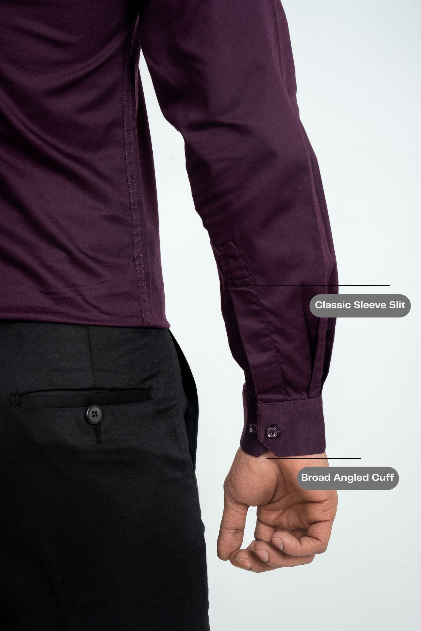 Purple Pennant Workflow Cotton Satin Solid Shirt