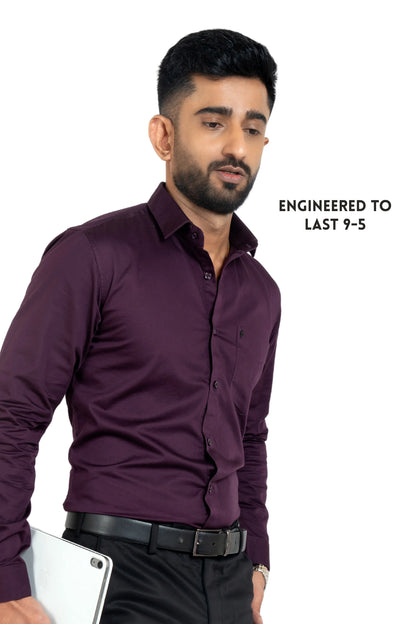 Workflow Cotton Satin Solid Shirt