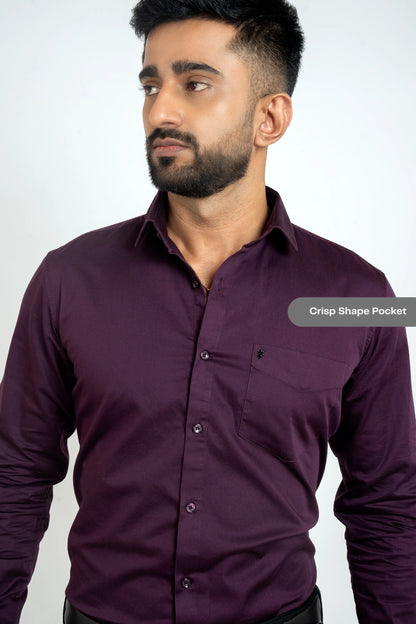 Workflow Cotton Satin Solid Shirt