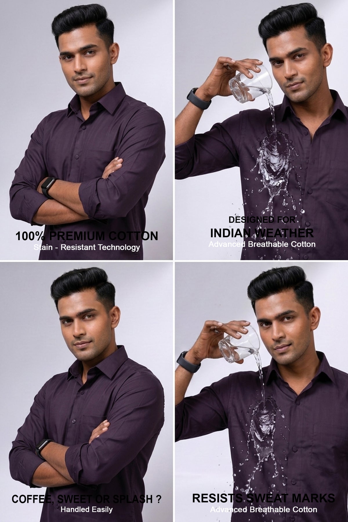 Workflow Water Resistant Solid Shirt - Purple