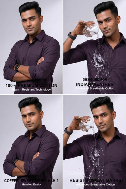Workflow Water Resistant Solid Shirt - Purple