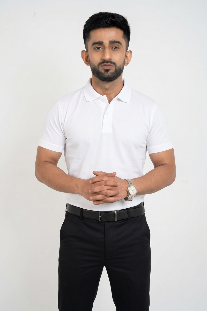 Signature Men's Classic Solid White 4-Way Stretch T-Shirt