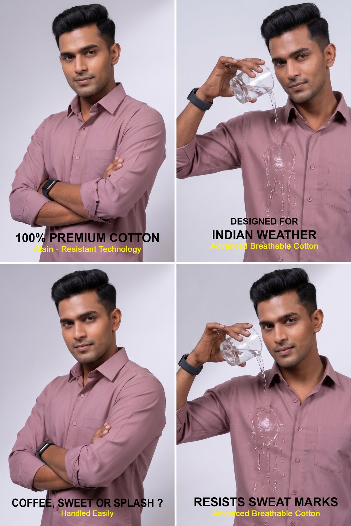 Workflow Water Resistant Solid Shirt - Dusky Rose