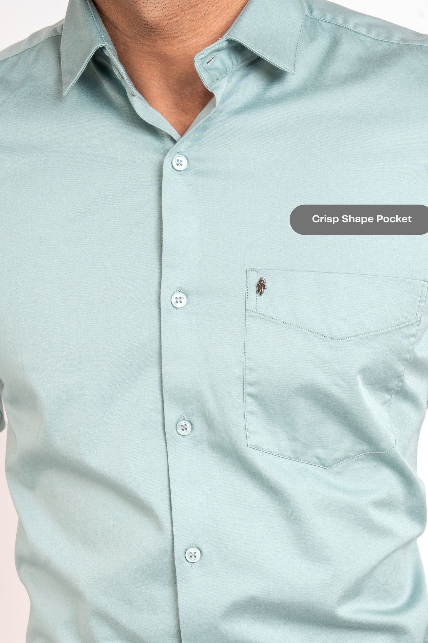 Ocean Wave Workflow Cotton Satin Solid Shirt