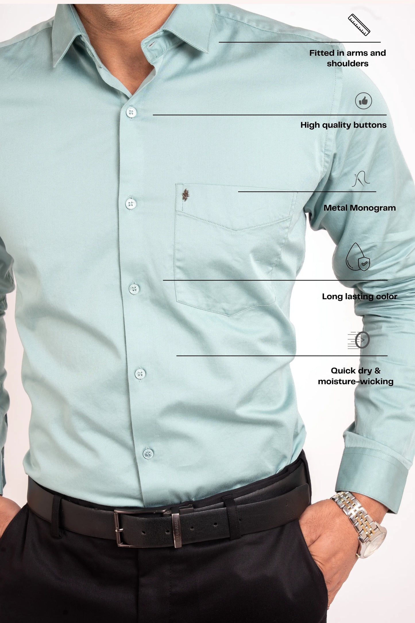 Workflow Cotton Satin Solid Shirt