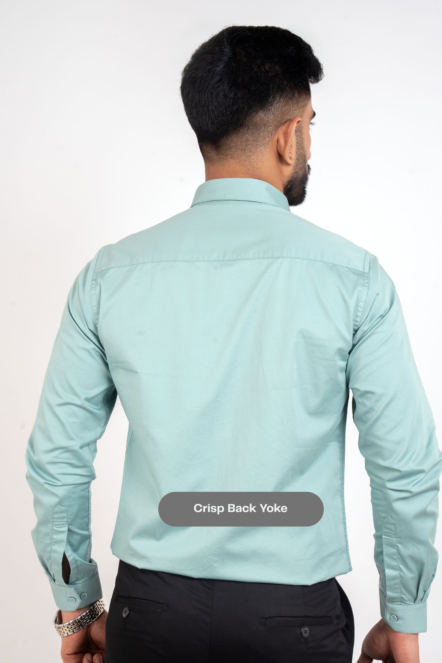 Ocean Wave Workflow Cotton Satin Solid Shirt