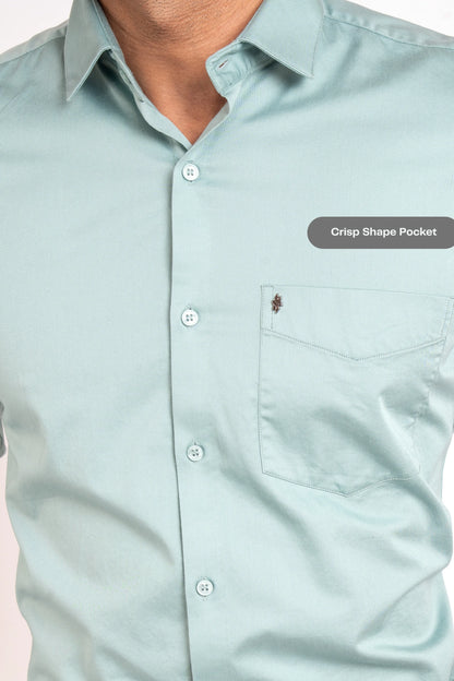 Workflow Cotton Satin Solid Shirt