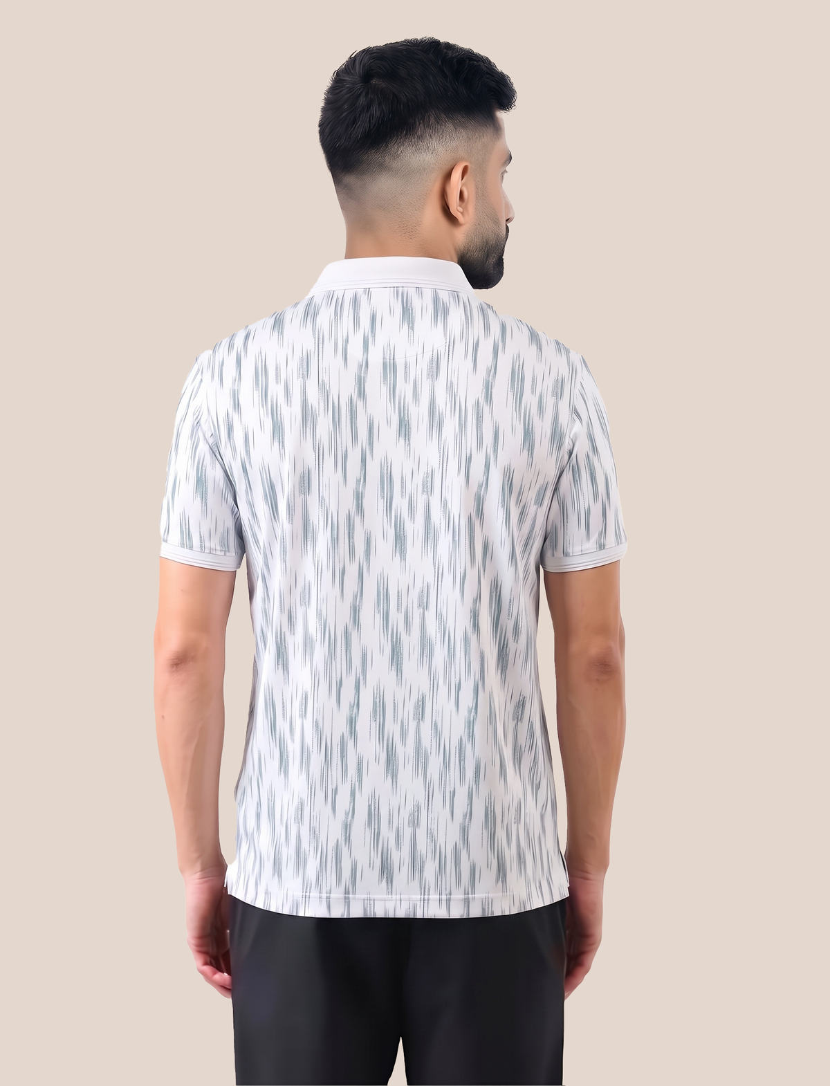 Signature Men's Abstract Brushstroke Printed 4-Way Stretch T-Shirt