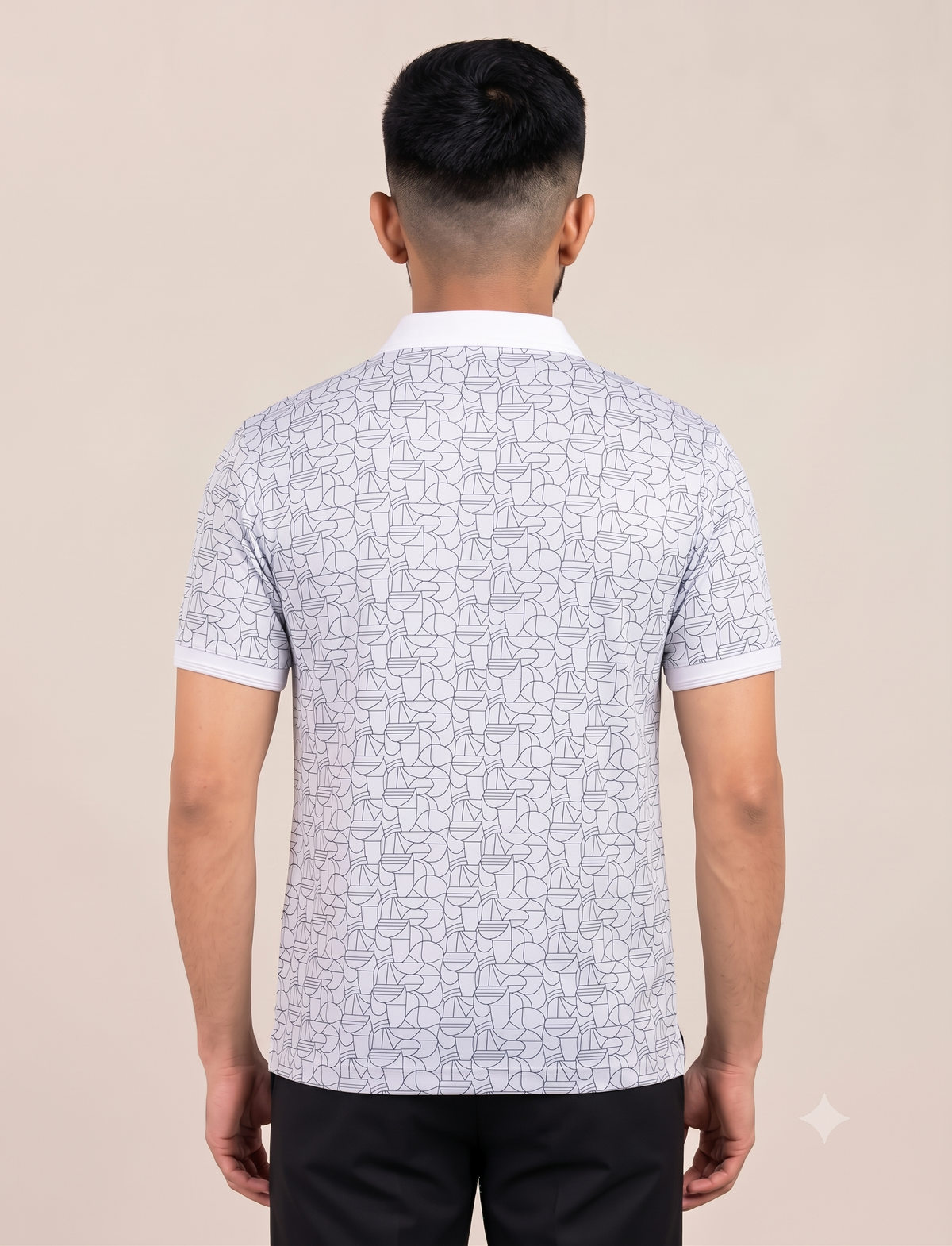 Signature Men's Abstract Geometric Printed 4-Way Stretch T-Shirt