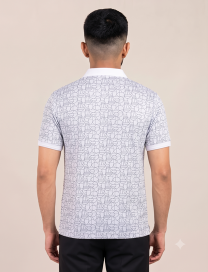 Signature Men's Abstract Geometric Printed 4-Way Stretch T-Shirt