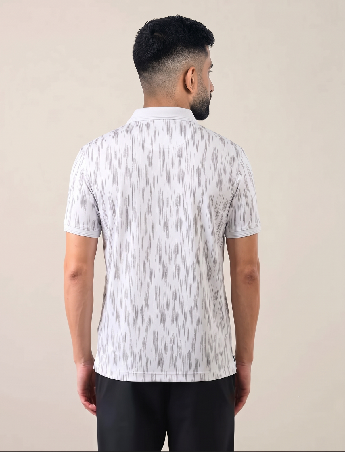 Signature Men's Abstract Brushstroke Printed 4-Way Stretch T-Shirt