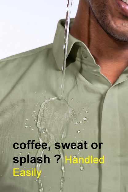 Workflow Water Resistant Solid Shirt - Khaki Green