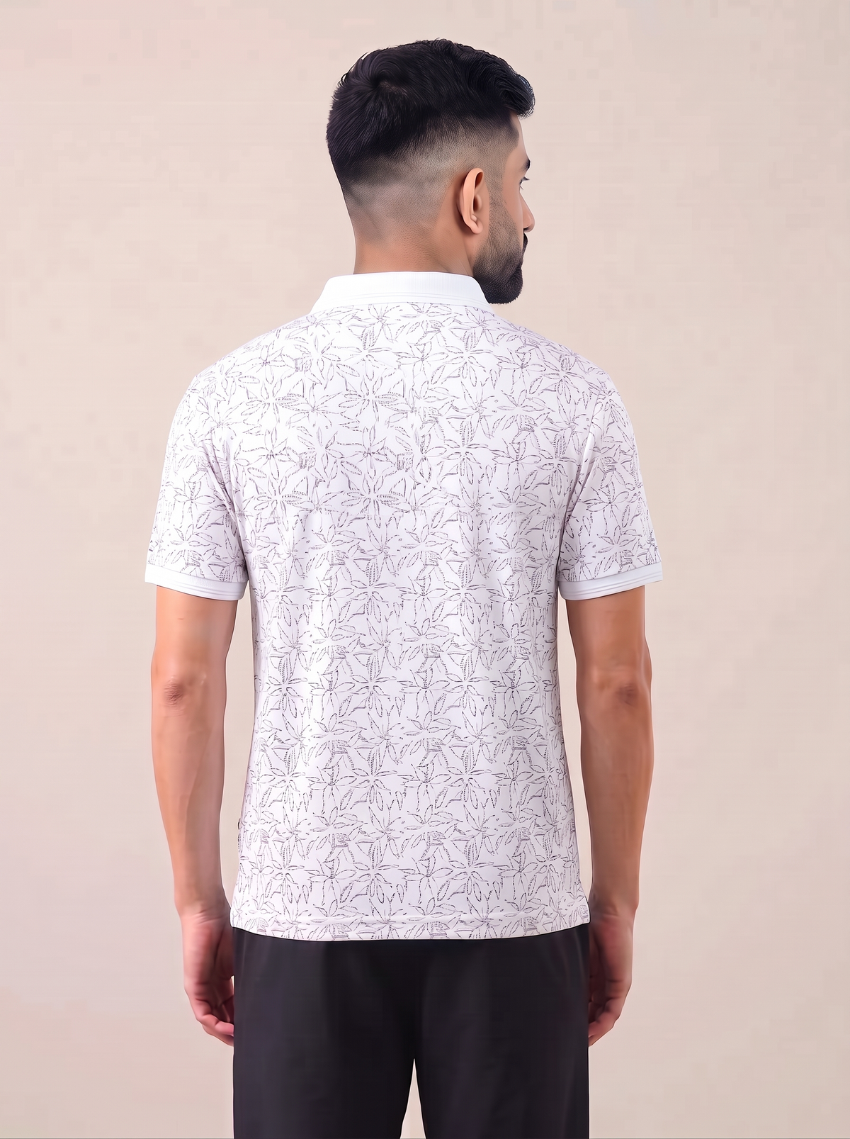 Signature Men's Botanical Leaf Printed 4-Way Stretch T-Shirt