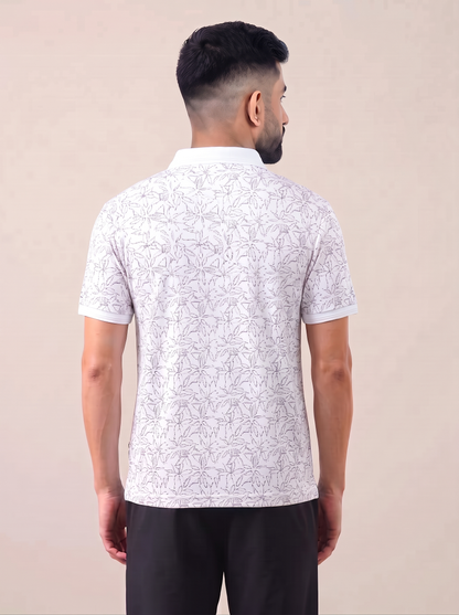 Signature Men's Botanical Leaf Printed 4-Way Stretch T-Shirt