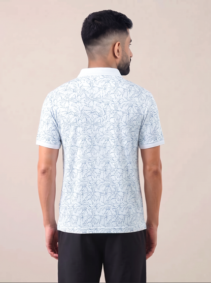 Signature Men's Botanical Leaf Printed 4-Way Stretch T-Shirt
